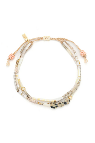 Mixed Media Bracelet - Joy/Dalmatian Jasper/Gold
