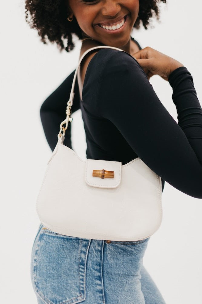 Bamboo Shoulder Bag - Cream