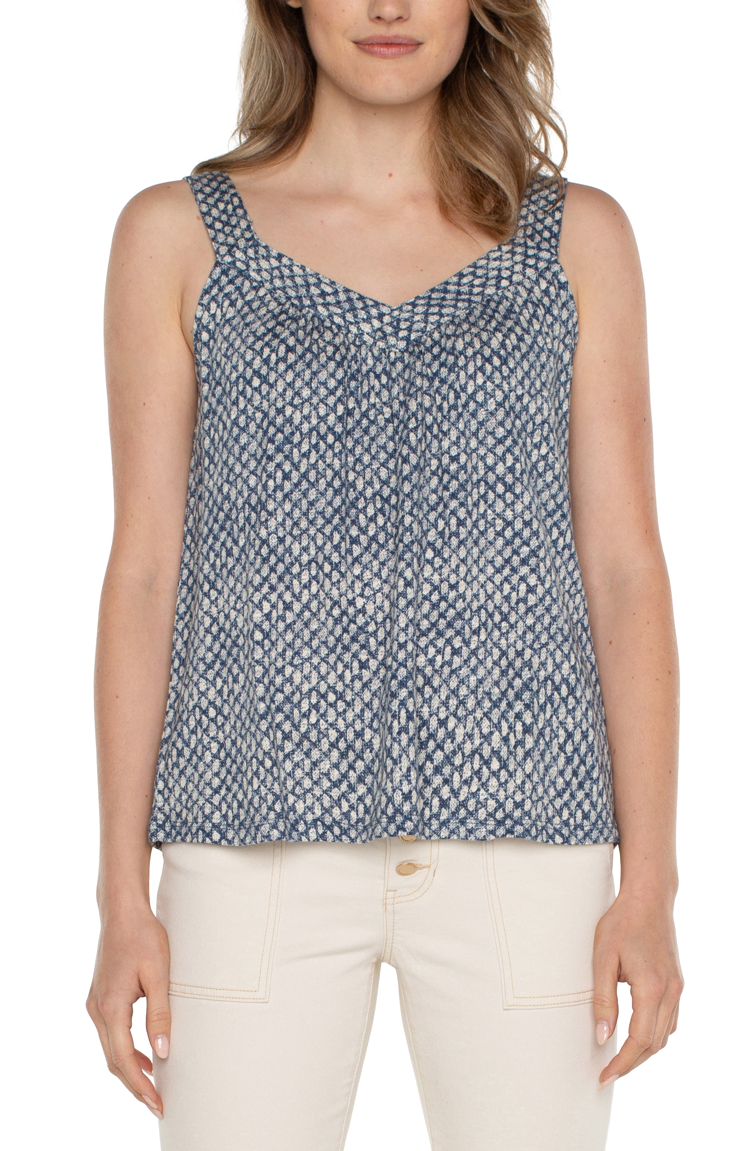 [Liverpool] V-Neck Easy Fit Smocked Tank Top