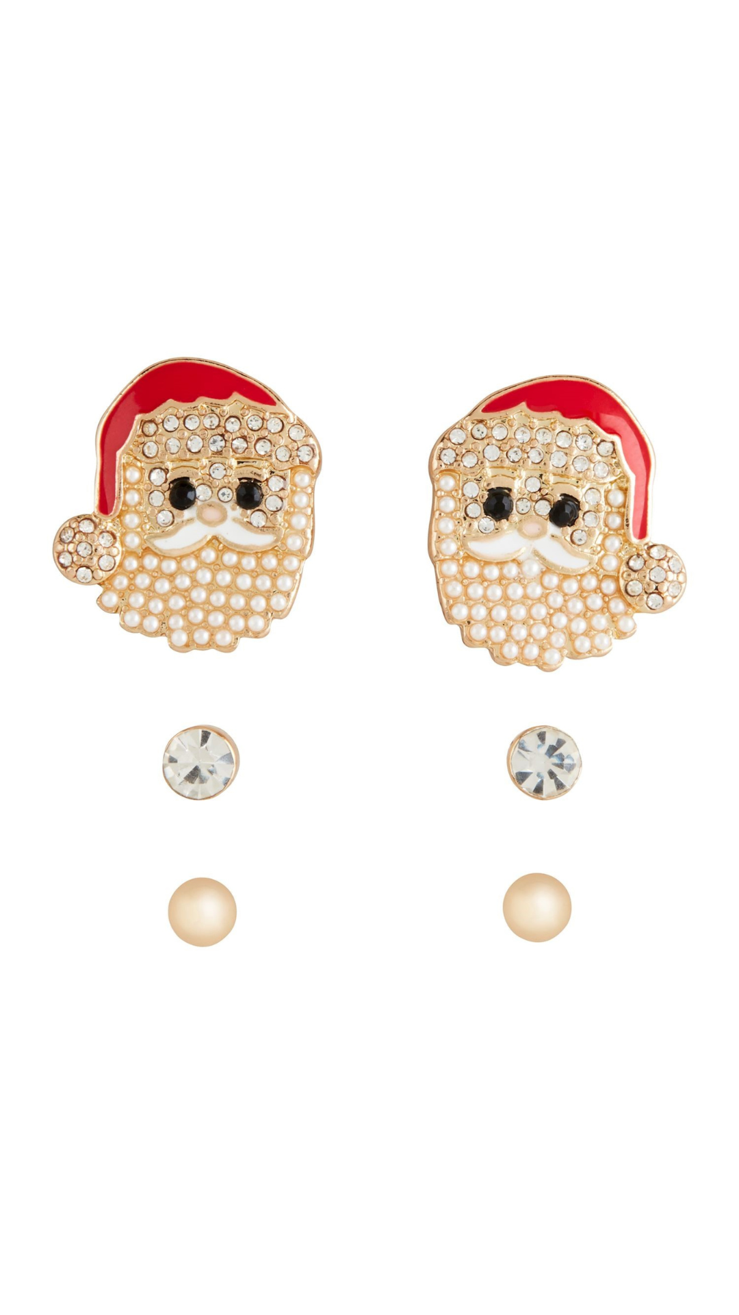 Santa Earrings, Set of 3