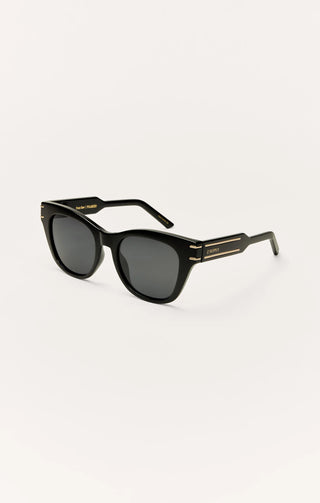 [Z Supply] Front Row Sunnies - Polished Black-Grey