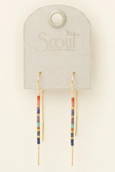 Chromacolor Miyuki Thread Earrings - Dark Multi/Gold
