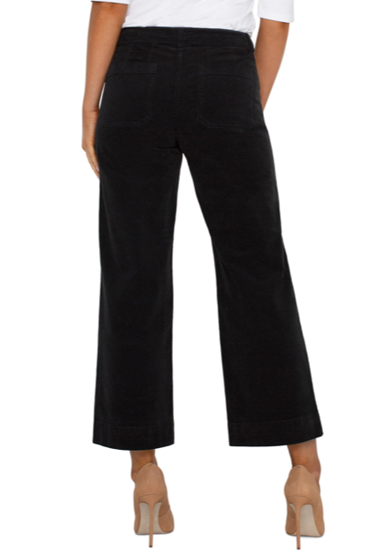 [Liverpool] Corduroy Crop Wide Leg Pant, Black