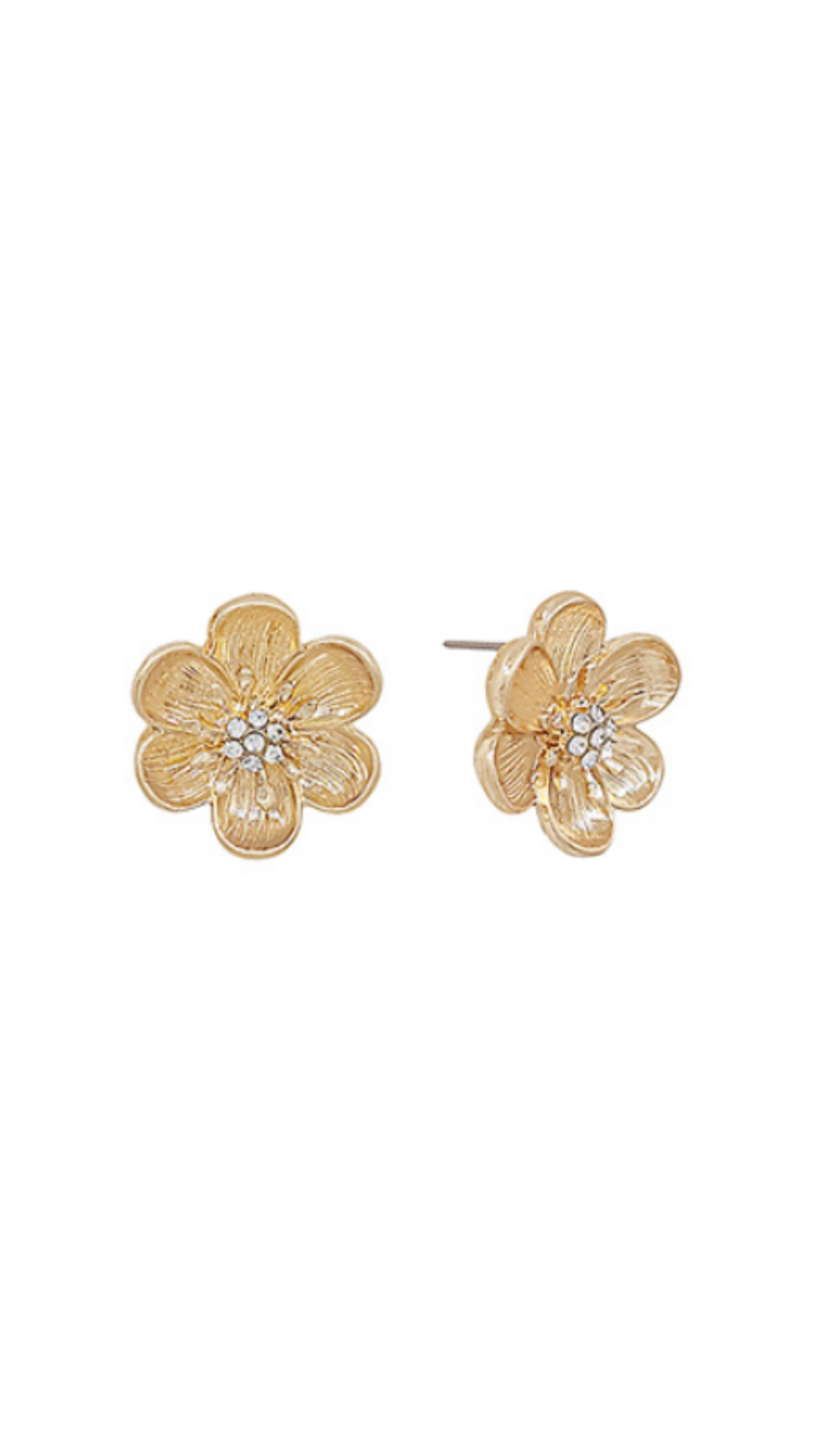 Crystal Accent Flower Earrings