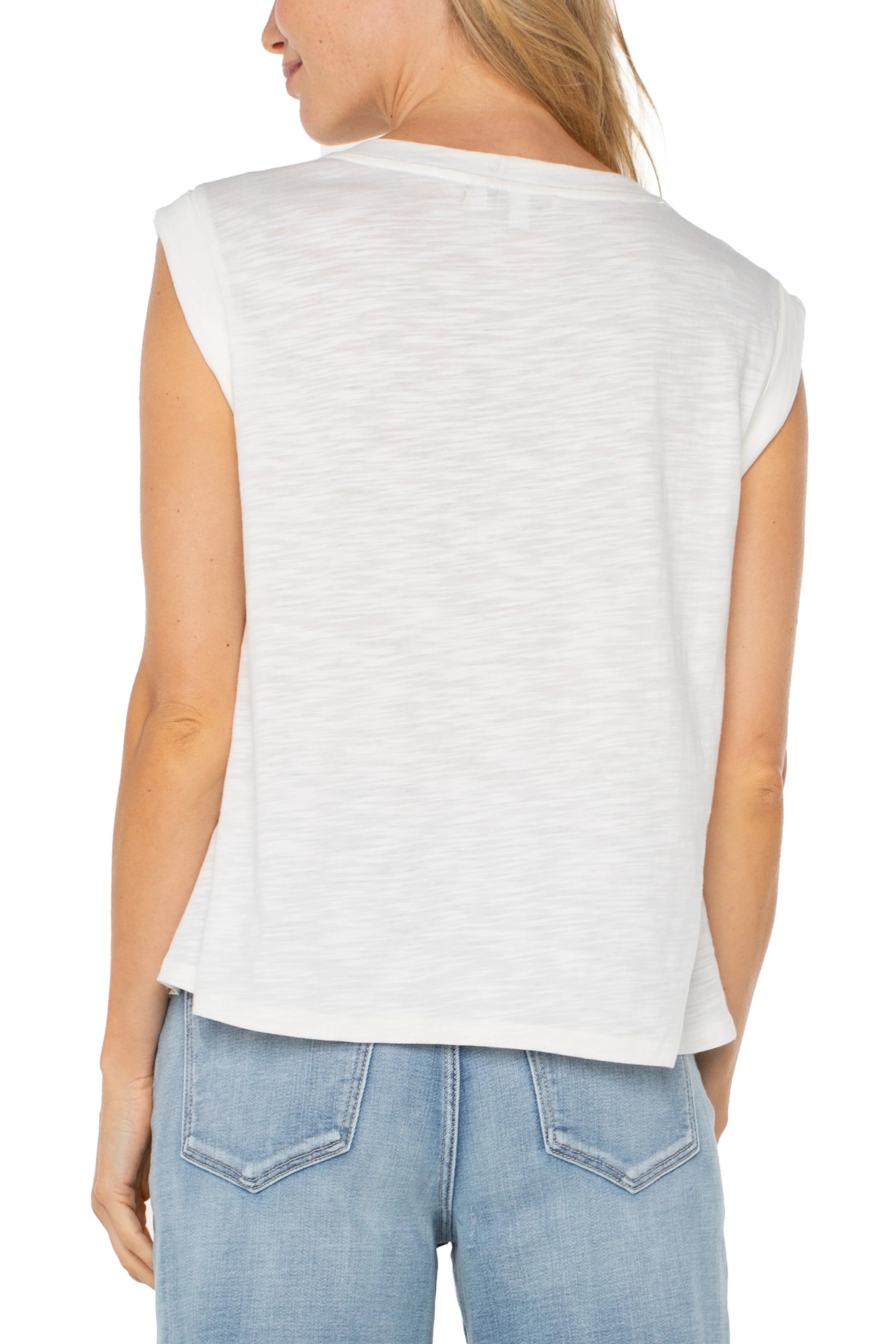 [Liverpool] Sleeveless Woven Knit Top