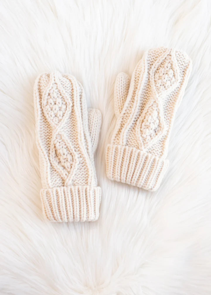 Sarah Cable Knit Mittens