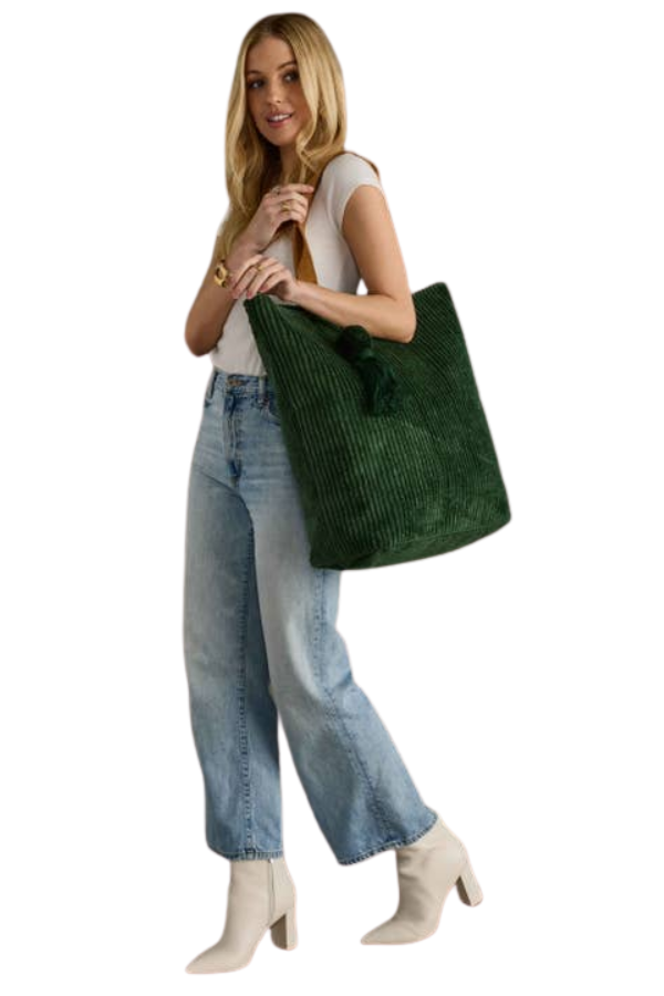 Corduroy Tote - Dk. Green