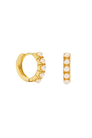 15mm Pearl Huggie Hoops