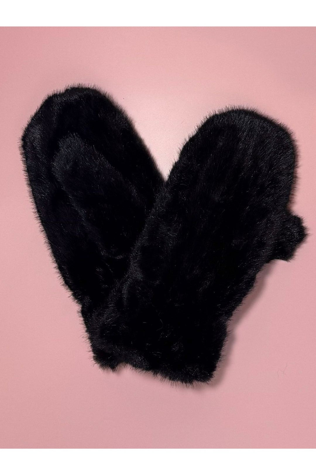 Seamed Faux Fur Winter Mittens