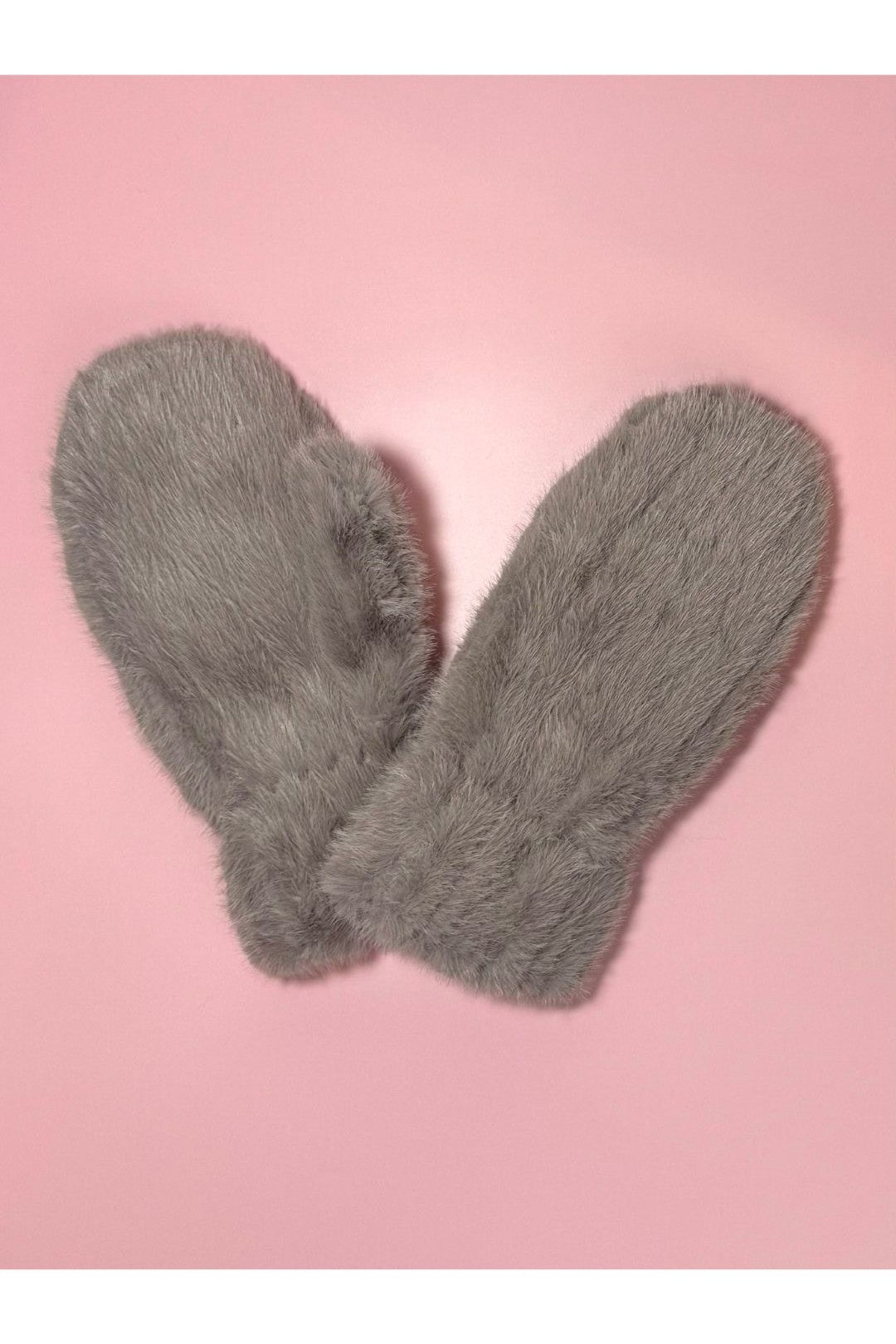 Seamed Faux Fur Winter Mittens