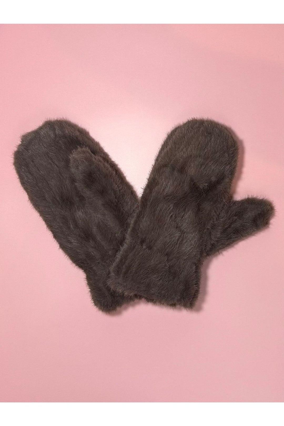 Seamed Faux Fur Winter Mittens