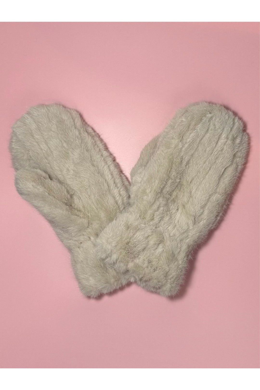 Seamed Faux Fur Winter Mittens