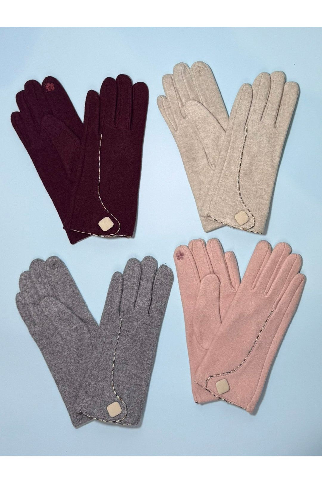 Contrast Stitch Smart Touch Gloves