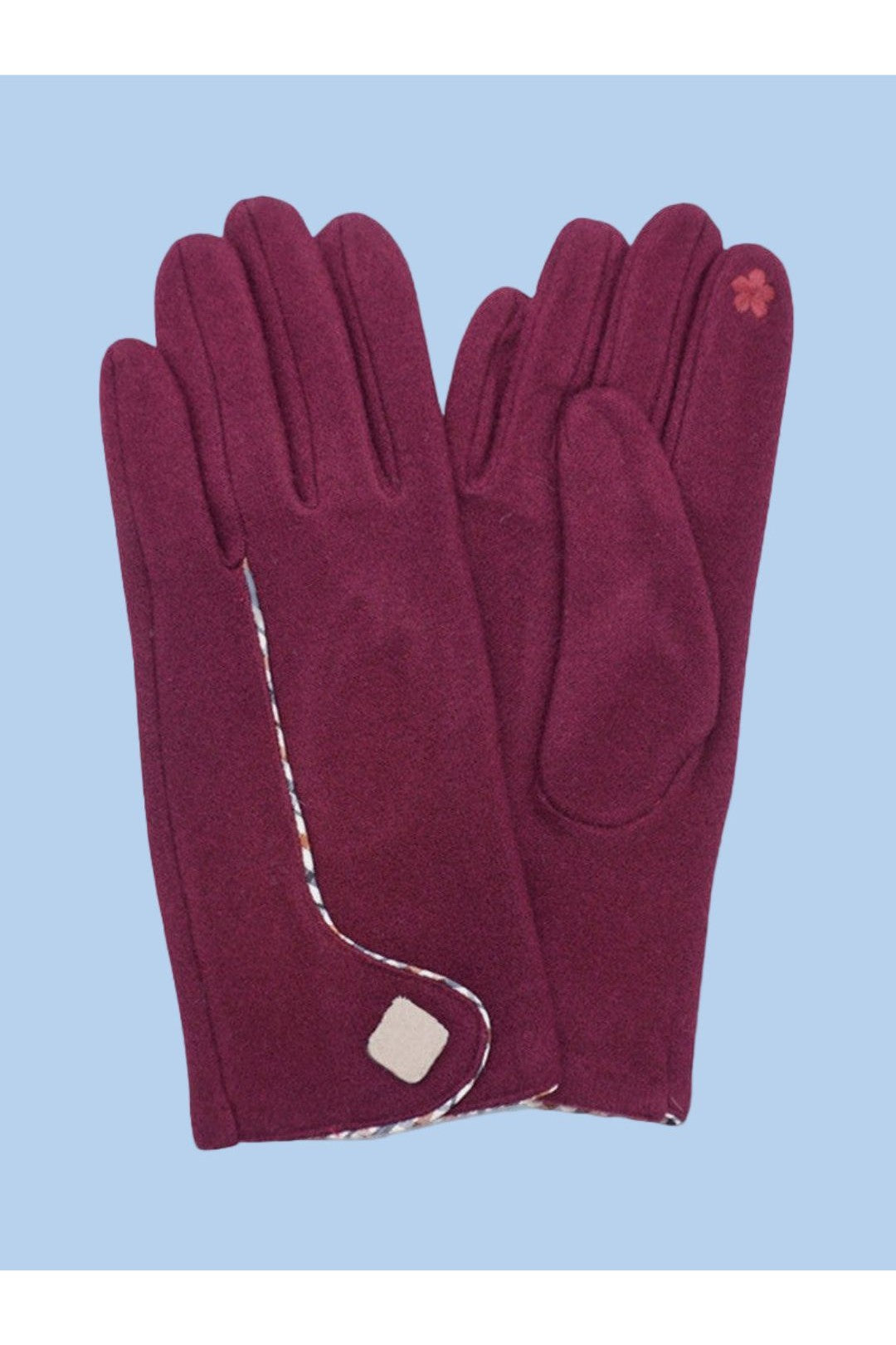 Contrast Stitch Smart Touch Gloves