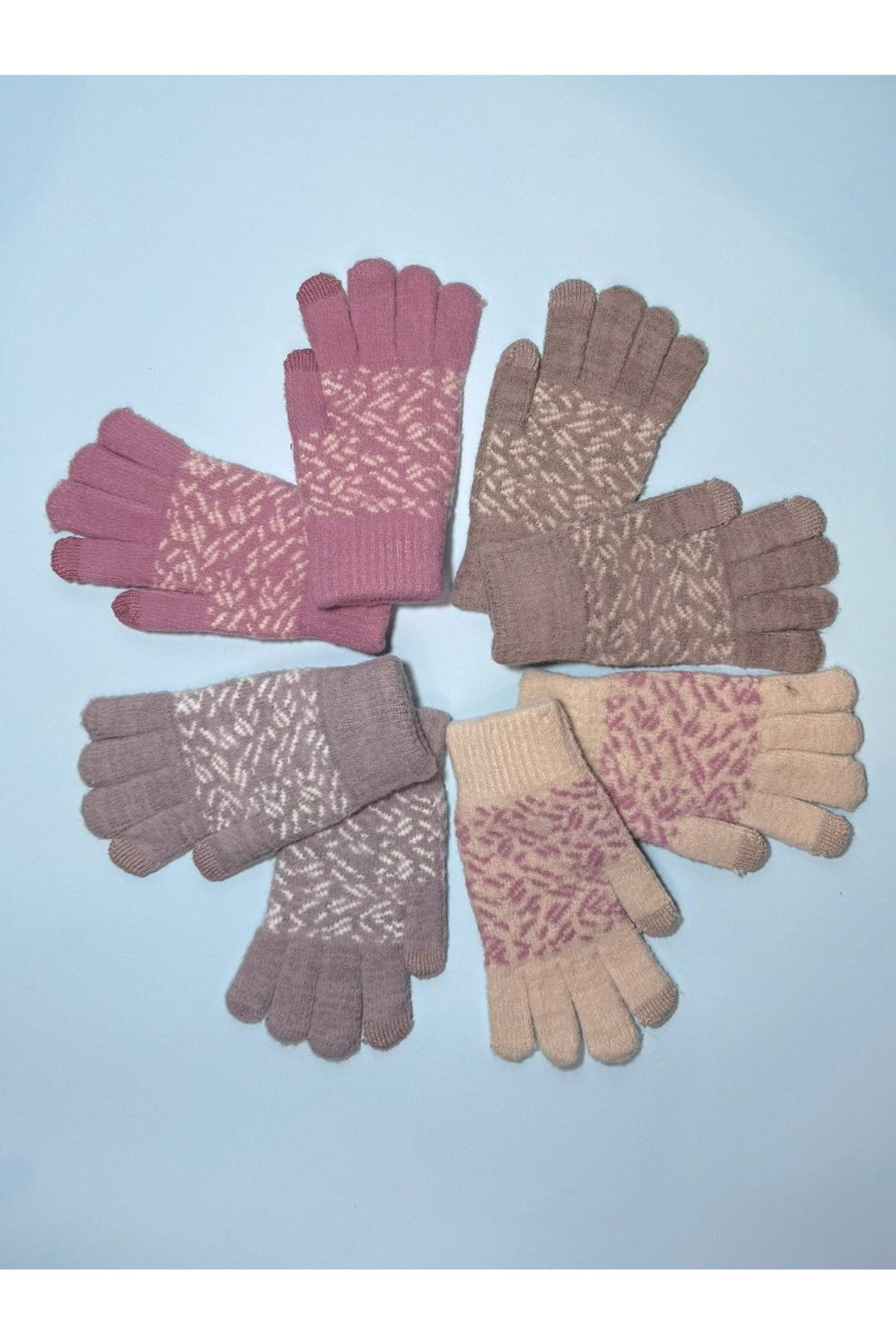 Printed Design Warm Touchscreen Gloves