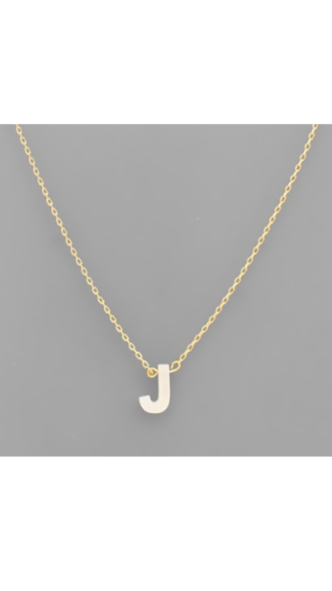 Shell Initial Brass Necklace