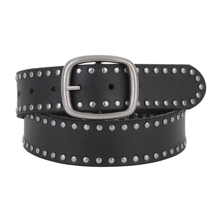 Grunge Stud Lined Leather Belt